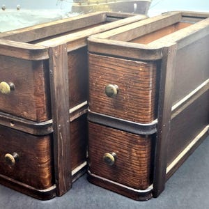 Antique Singer Treadle Sewing Machine Cabinet Drawers w/Frames & Hardware c1915