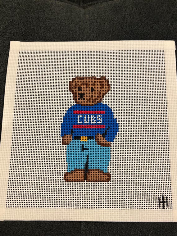 Chicago Sports Inspired Teddy Bears Needlepoint Canvas - 13 Mesh