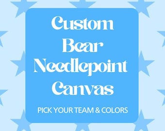 Custom Bär Nadelspitze Leinwand - Pick Team & Farbe - 13 Maschen