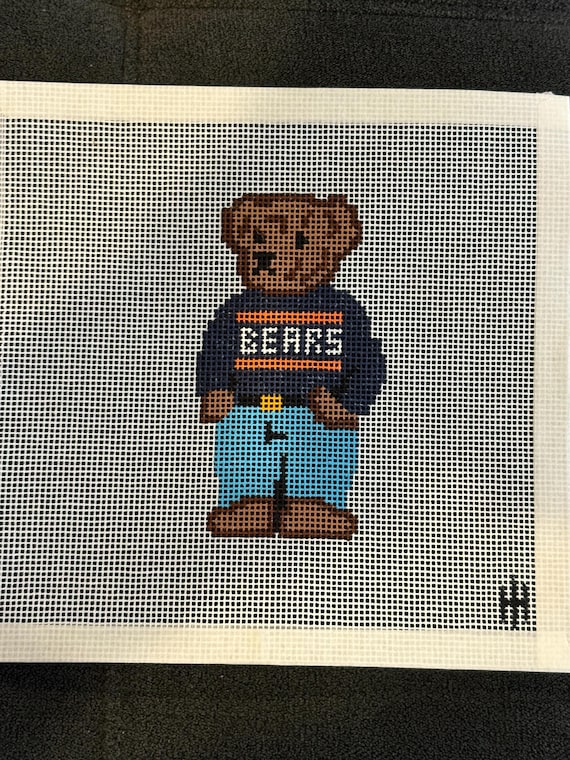 Chicago Sports Inspired Teddy Bears Needlepoint Canvas - 13 Mesh