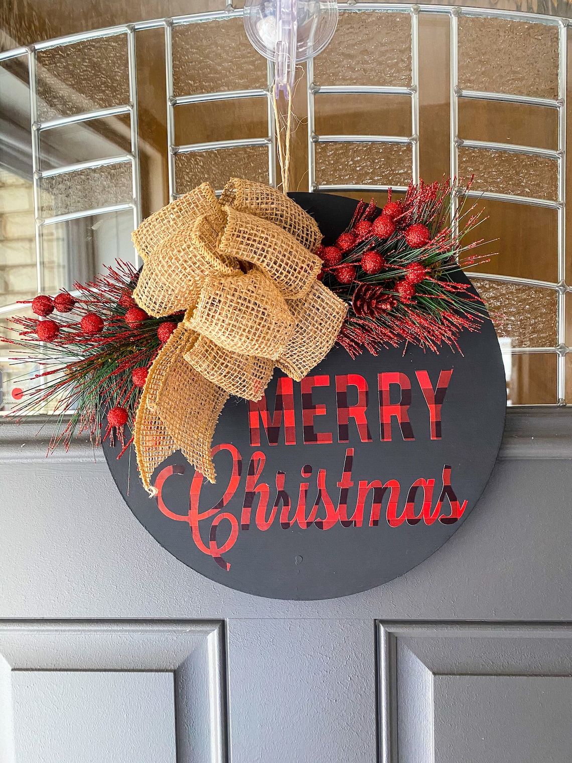 Wooden Christmas Door Sign Christmas Door Hang Holiday Etsy