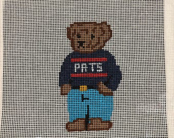 New England Sports Inspirierte Teddybären Nadelspitze Leinwand - 13 Mesh