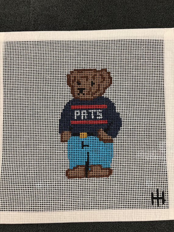 New England Sports Inspired Teddy Bears Needlepoint Canvas - 13 Mesh