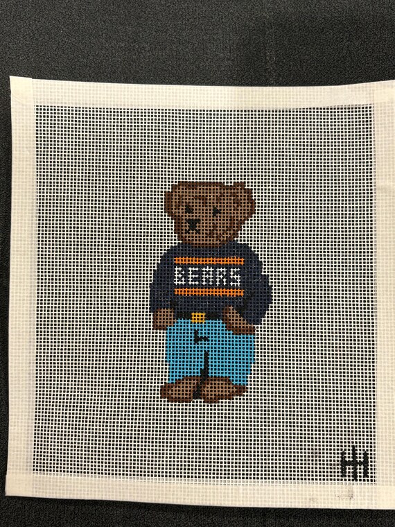 Chicago Sports Inspired Teddy Bears Needlepoint Canvas - 13 Mesh