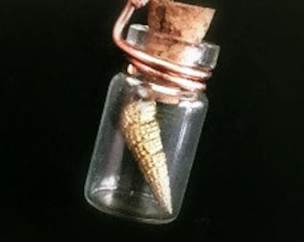 Unicorn Horn in a Bottle Ribbon Necklace