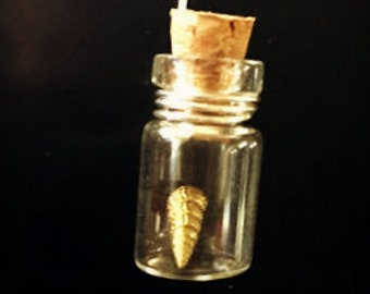 Unicorn Horn in a Bottle Sterling Silver or Gold Necklace