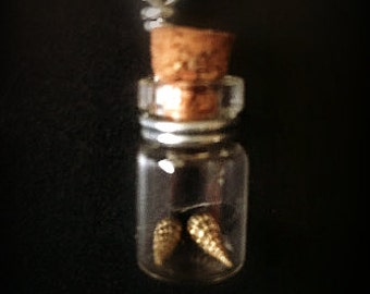 Twin Unicorn Horns Bottle Ribbon Necklace