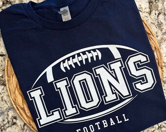 Lions football shirt,  lions team spirit school shirts,  family lions shirt, school spirit lions team shirt,  school shirt, lions shirt