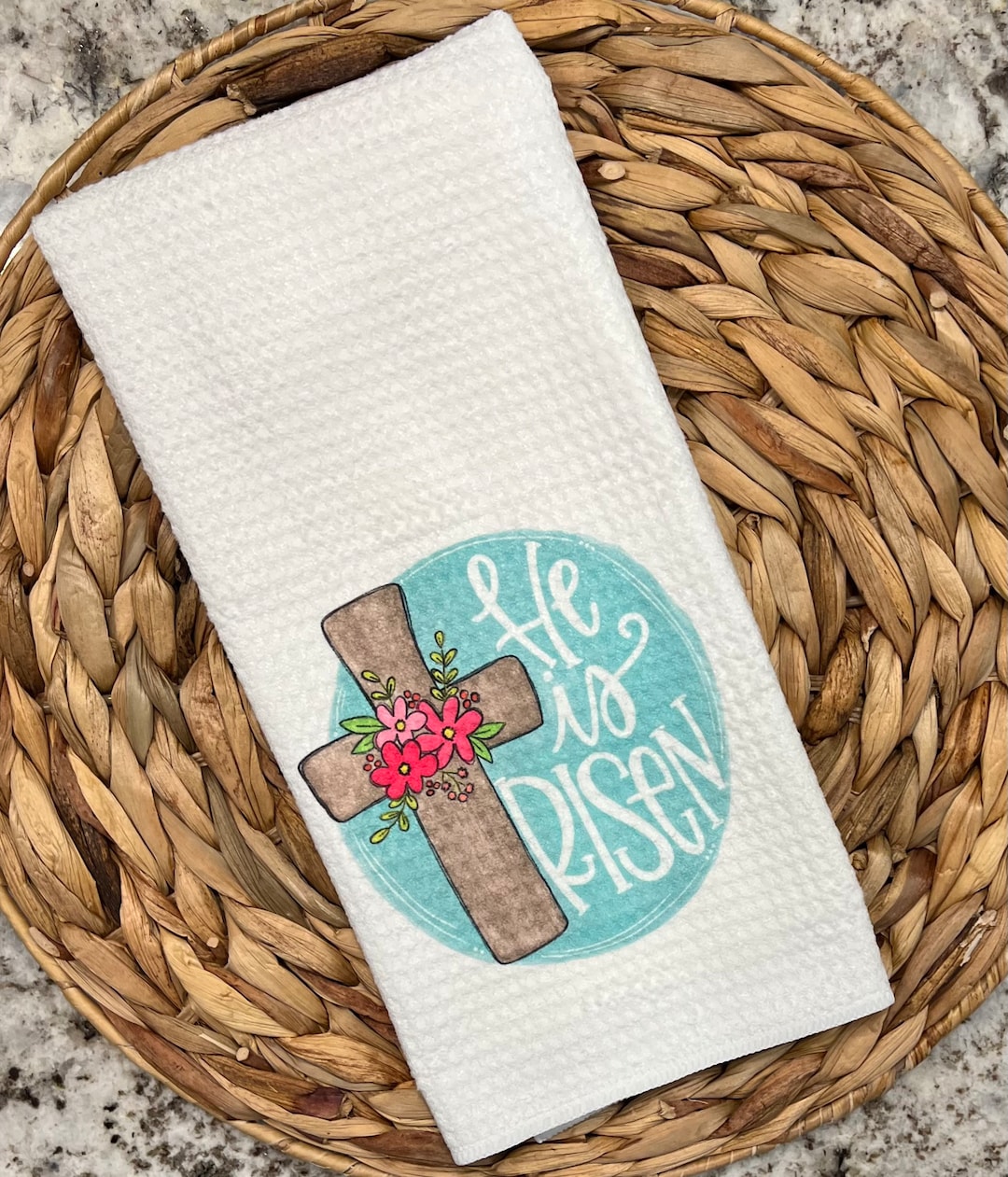 He is Risen Easter Kitchen Towel, Easter Decor, Easter Towel, Easter