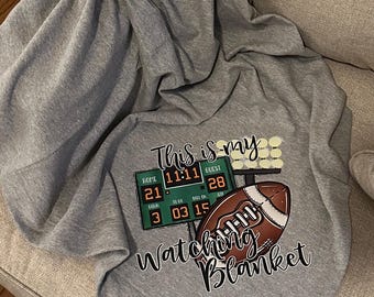 This is my football watching blanket, fleece blanket for high school football season, football watching stadium fleece blanket, soft blanket