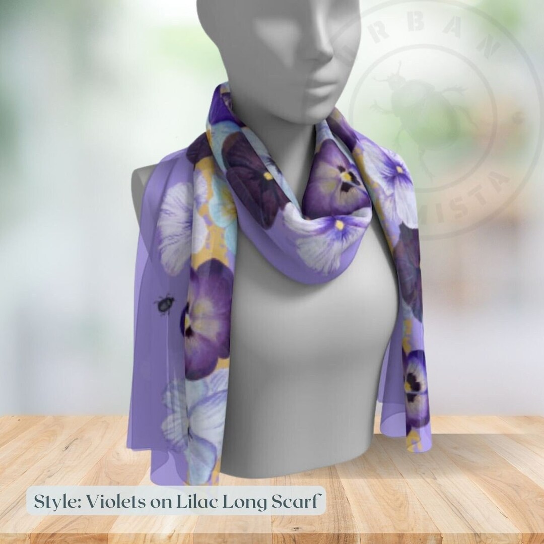 Floral Canvas Long Scarf
