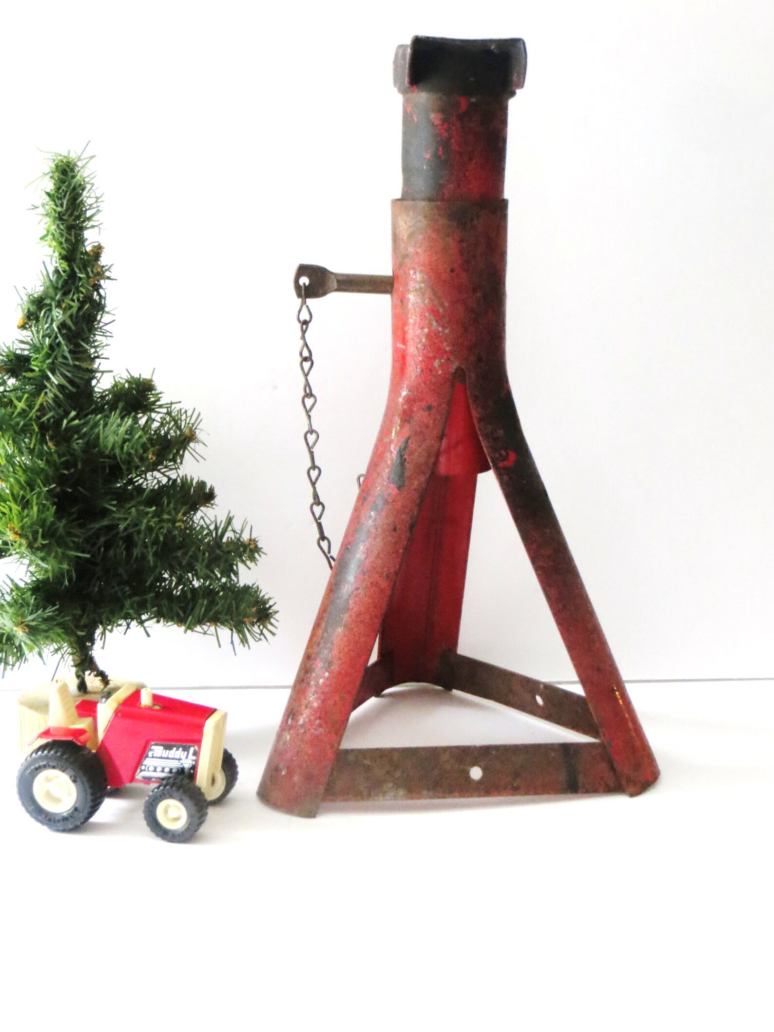 RESERVED Vintage Car Jack Stand Red Metal Car Jack Etsy