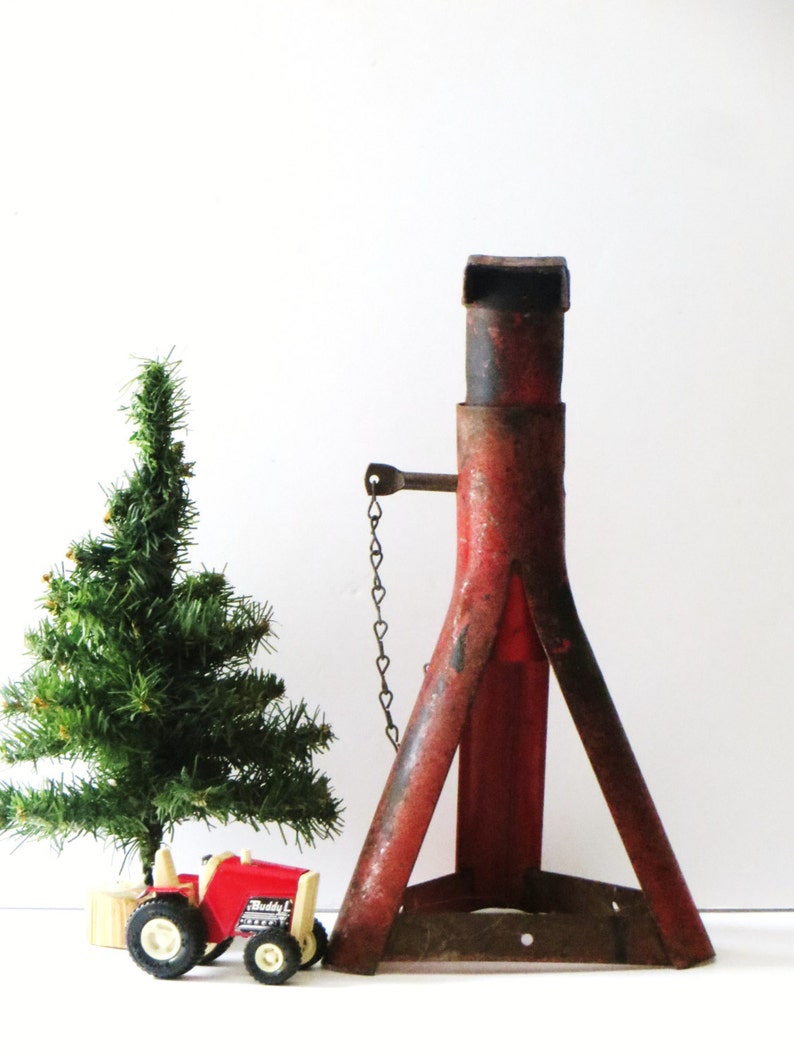 RESERVED Vintage Car Jack Stand Red Metal Car Jack Etsy