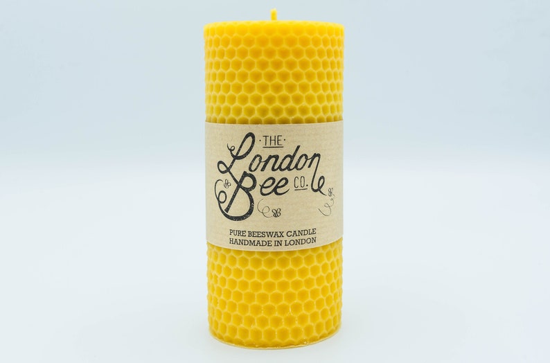 Honeycomb Solid Beeswax Pillar Candle 12.38 cm x 5.75 cm image 1