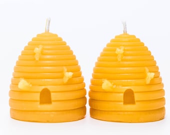 2 Skep with bees Candles (5 cm x 5 cm)