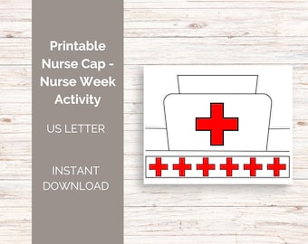 Krankenschwester Hut Mütze, Krankenschwester Woche Monat Digital Seite, Kinder Handwerk Doktor Krone, Spaß DIY Papierhut Vorlage, sofort Download