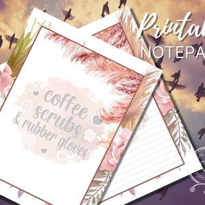 Kaffeskrubb Gummihandskar Utskrivbart brevpapper för sjukvård HP-PS100D6 | Linjerat och olinjerat bohemiskt papper | Utskrivbara dagbokssidor för sjukvård