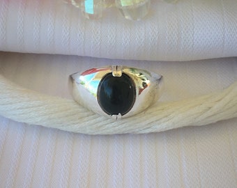 Men's Solitaire Bloodstone Ring ~ 925 Sterling Silver ~ Size 11