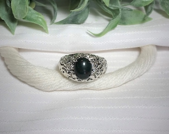 Unique Solitaire Bloodstone Men's Ring ~ 925 Sterling Silver ~ Size 9