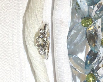 Anillo de labradorita acentuada brillante de 925 libras esterlinas Solitaire - Tamaño 6.5