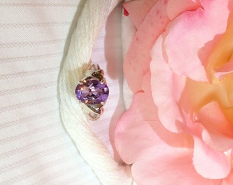 Beautiful 2.35 Carat Solitaire Amethyst Ring ~ 925 Sterling Silver ~ Size 6.75