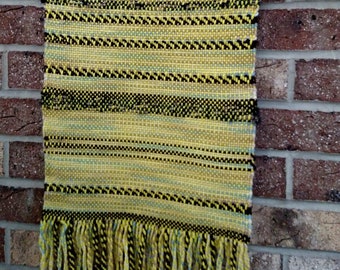 Woven Wall Hanging - Cheerful Wall Art - Yellow Tapestry. Heart & Soul. #17W17