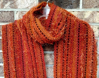 Copper Colored Scarf - Hand woven Scarf- Spice. #16C11