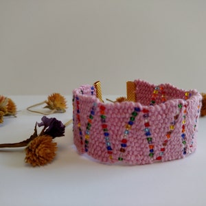 Woven Bracelet, Hemp Bracelet, Navajo Wedge Weave, Boho Bracelet, Fine Art Jewelry, Cuff Bracelet #B164