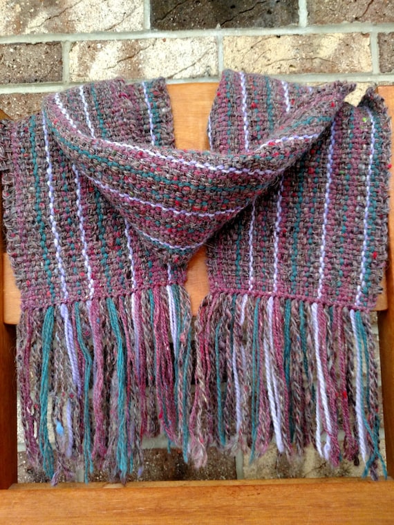 Warm Wool Blend Scarf Hand Woven Multi Colored. 15C39 - Etsy