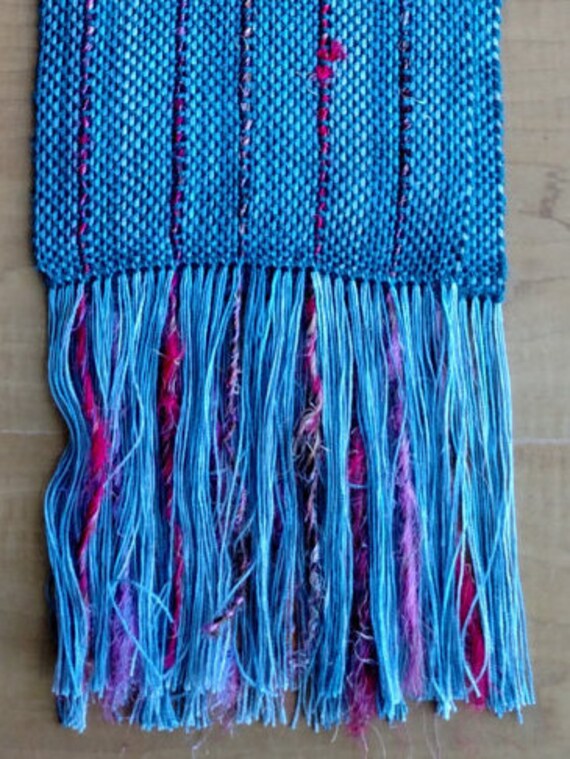 Silky Sapphire Scarf - Handwoven - Lightweight Scarf- Bamboo Silky Sapphire Scarf - Handwoven - Lightweight Scarf- Bamboo