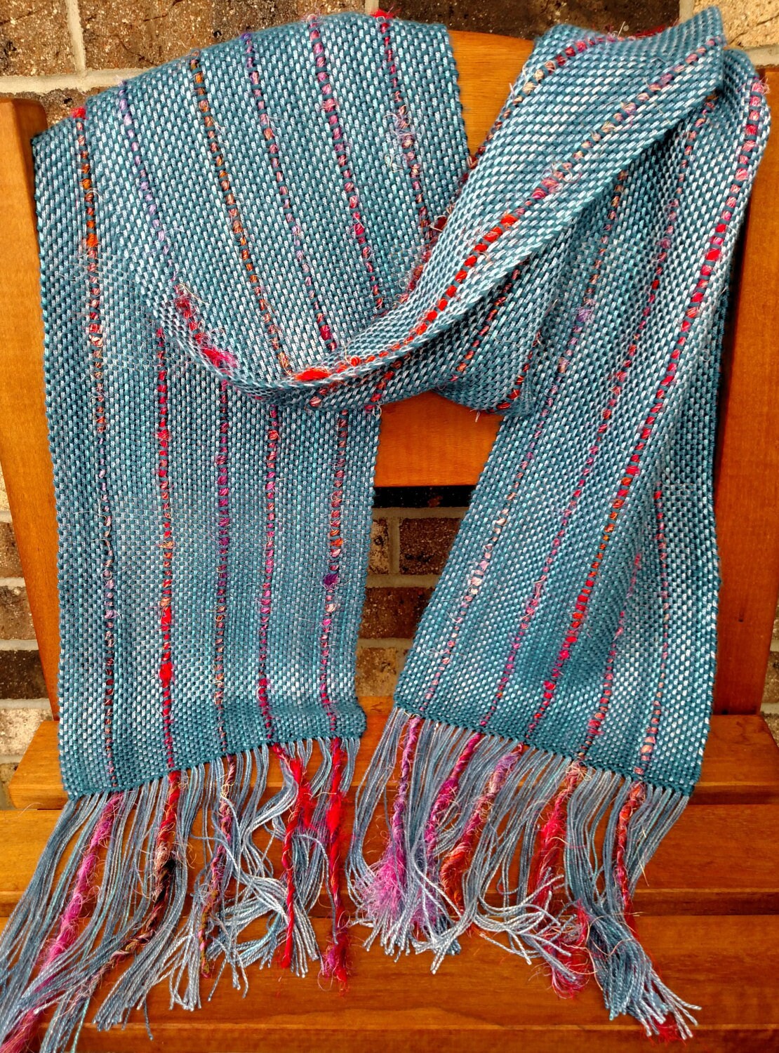 Silky Sapphire Scarf - Handwoven - Lightweight Scarf- Bamboo Silky Sapphire Scarf - Handwoven - Lightweight Scarf- Bamboo
