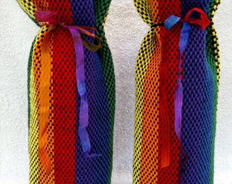 Rainbow Stripe / Wine Bottle Gift Bag. #15W31 & #15W32