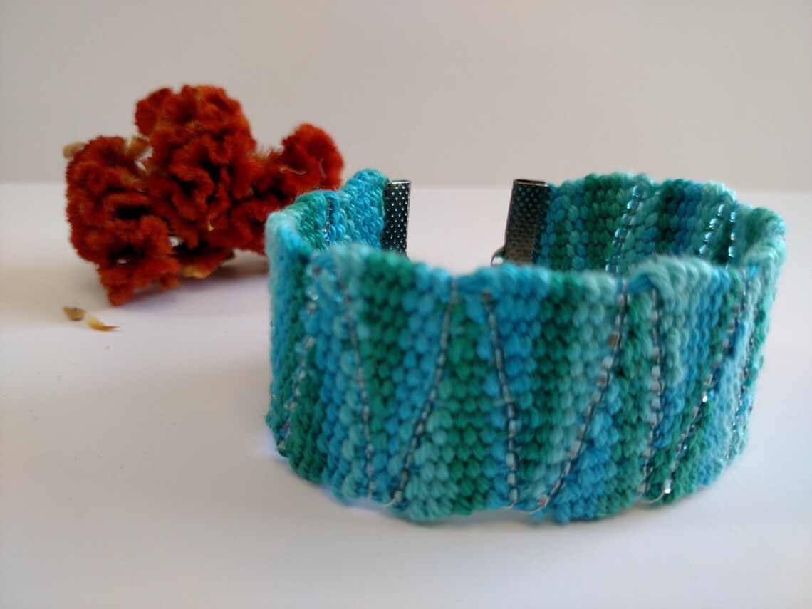 Woven Bracelet, Cotton Bracelet, Navajo Wedge Weave, Boho Bracelet