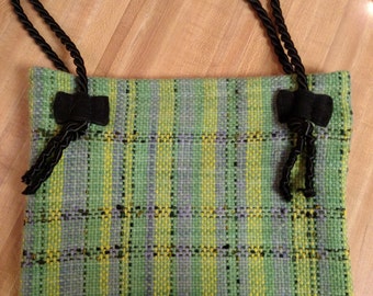 Alpaca/Merino Spring Green Handbag- Purse- Tote - Handwoven. #15W16