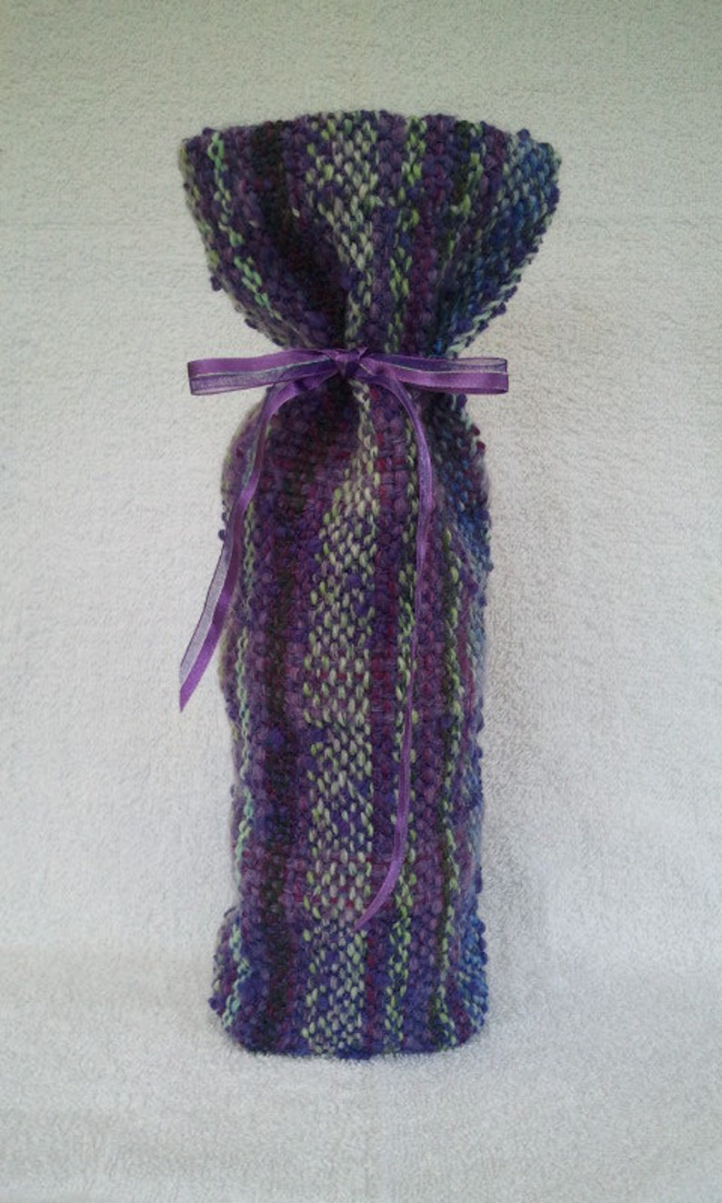 Wine Bottle Bag Hand woven #14C55 /& #14C56 Multi colored narrow stripes
