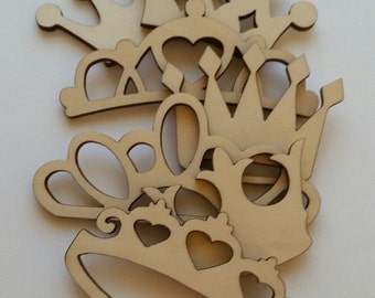 x10 WOODEN FOLK HEARTS Shapes 10cm laser cut wood crafts blank shape