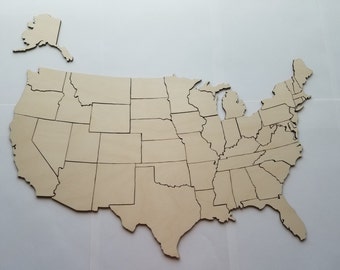 Handcrafted United States of America Wooden Model Craft Mural Educational 834