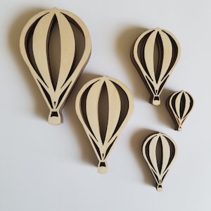 Laser Cut Wooden Hot Air Balloon Die Cut Outs Variety Pack