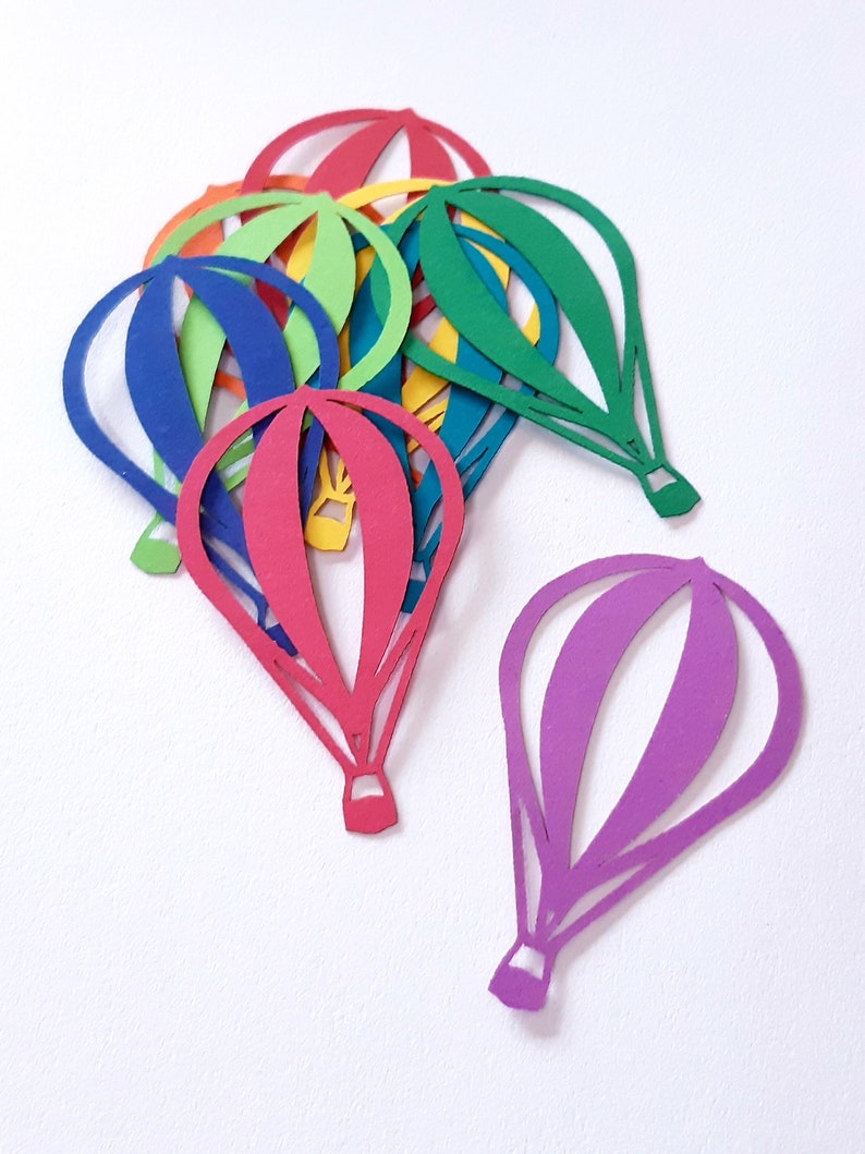 Hot Air Balloon Die Cut Outs Baby Shower Decoration Scrap Etsy