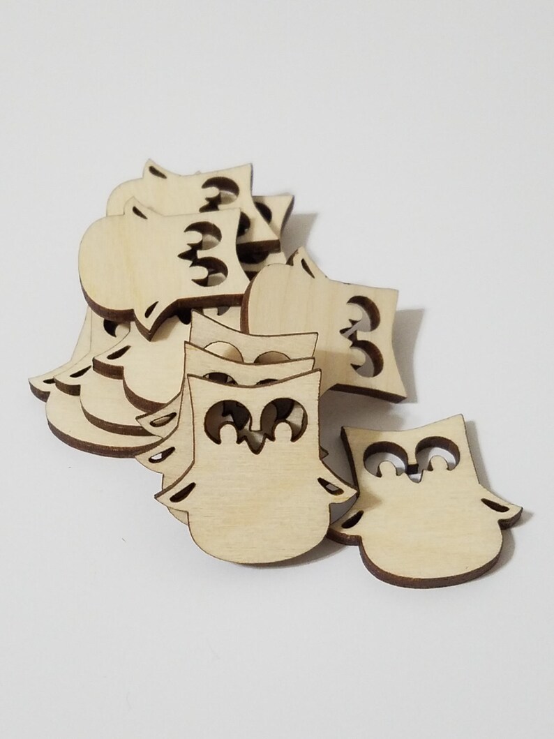 Wooden Owl Shape Cut Outs Embellishments Scrap Booking DIY Etsy