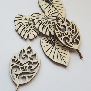 Variety Of Wooden Leaf/Leaves Cut Outs ( Scrap Booking, Decoupage, Collages, Embellishments, Craft DIY )