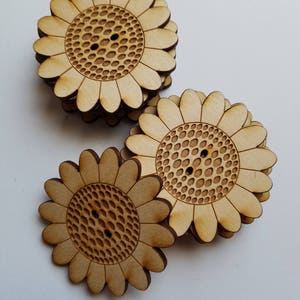 Set of 24 Wooden Sunflower Cut Outs ( Embellishments, Scrap Booking, Mixed Media )