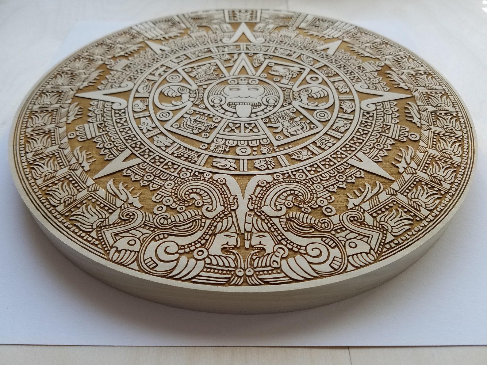 Poplar Wood Aztec Calendar Wall / Home Decoration House Etsy