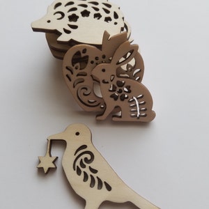 Folk Art Style Houten Cut Outs (Collages, Mixed Media, Scrap Booking, DIY Crafts, Kids Crafts, Ornamenten)