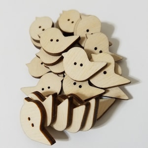 Unfinished Wooden Bird Laser Cut Sewing Buttons!