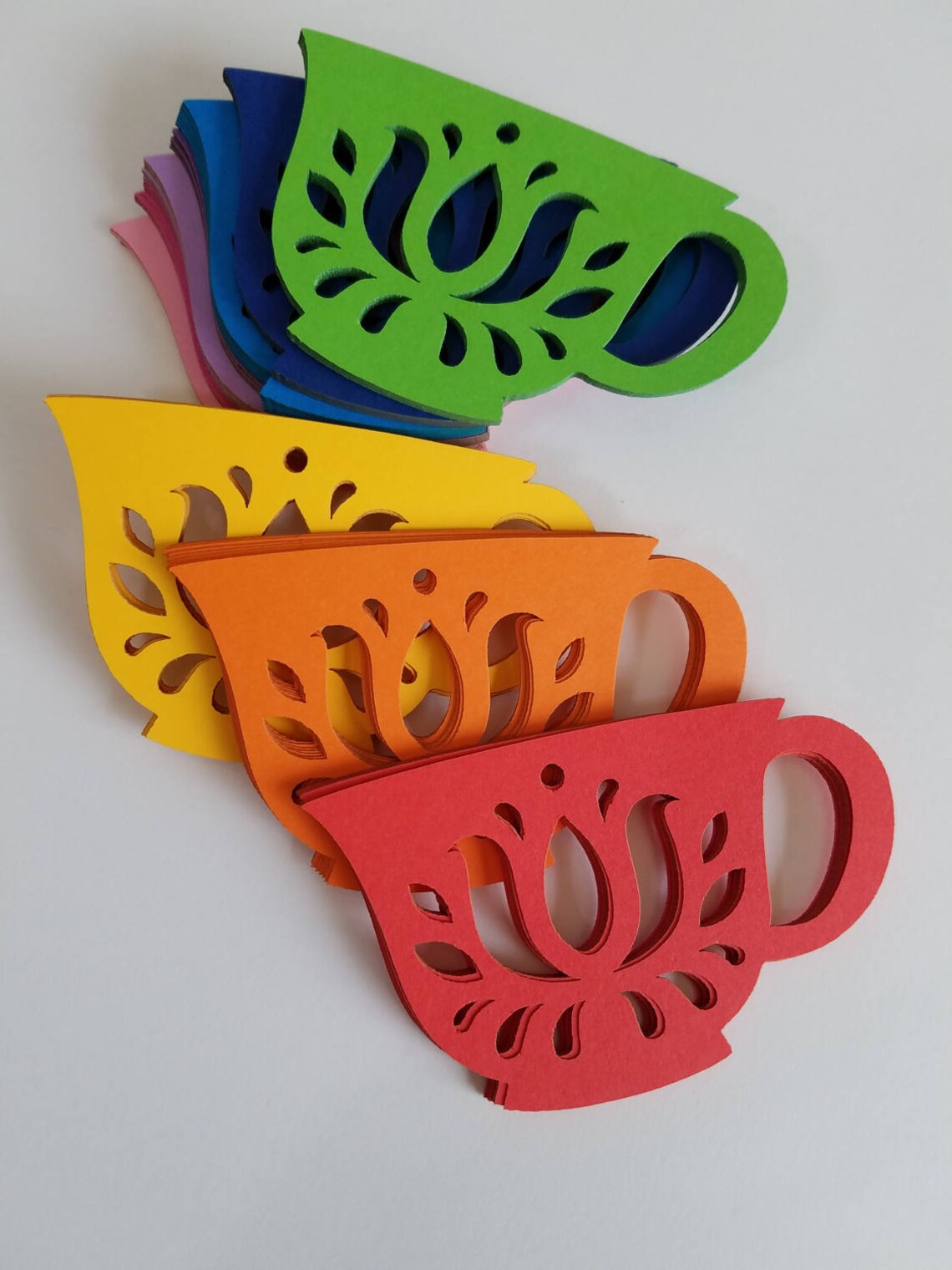 Dutch Style Tea Cup Die Cut Out Scrap Booking Etsy