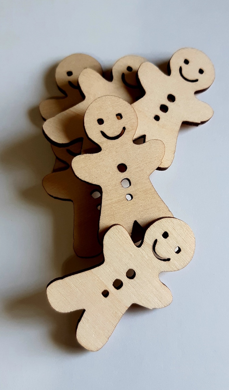 Wooden Gingerbread Men Cut Outs Holiday Decoration Etsy