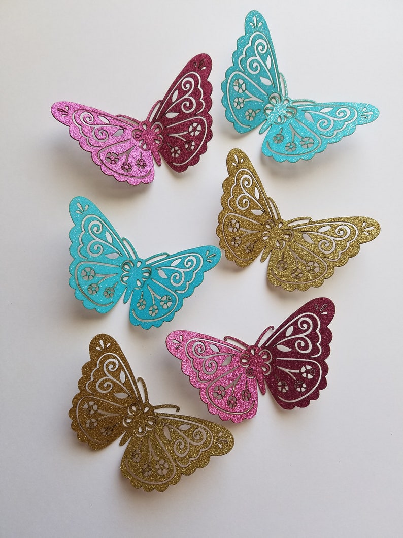 Glitter Butterfly Die Cut Outs Scrap Booking Etsy
