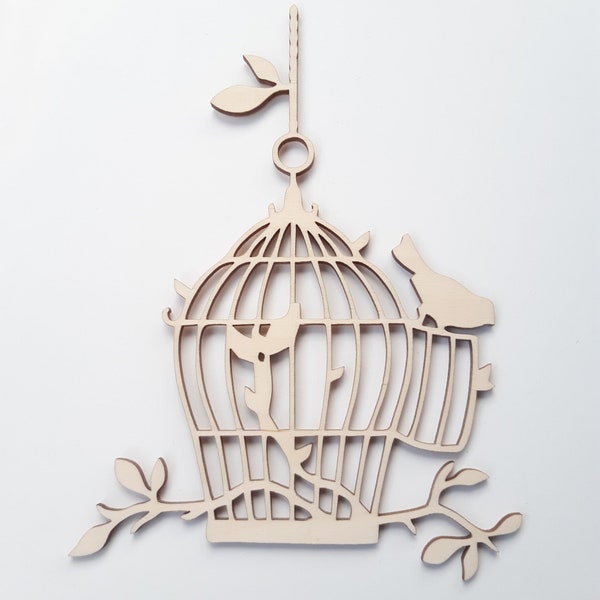 Wooden Bird Cage Cut Out ( Decoupage, Crafting, Card Making, Scrap Booking, Collages )