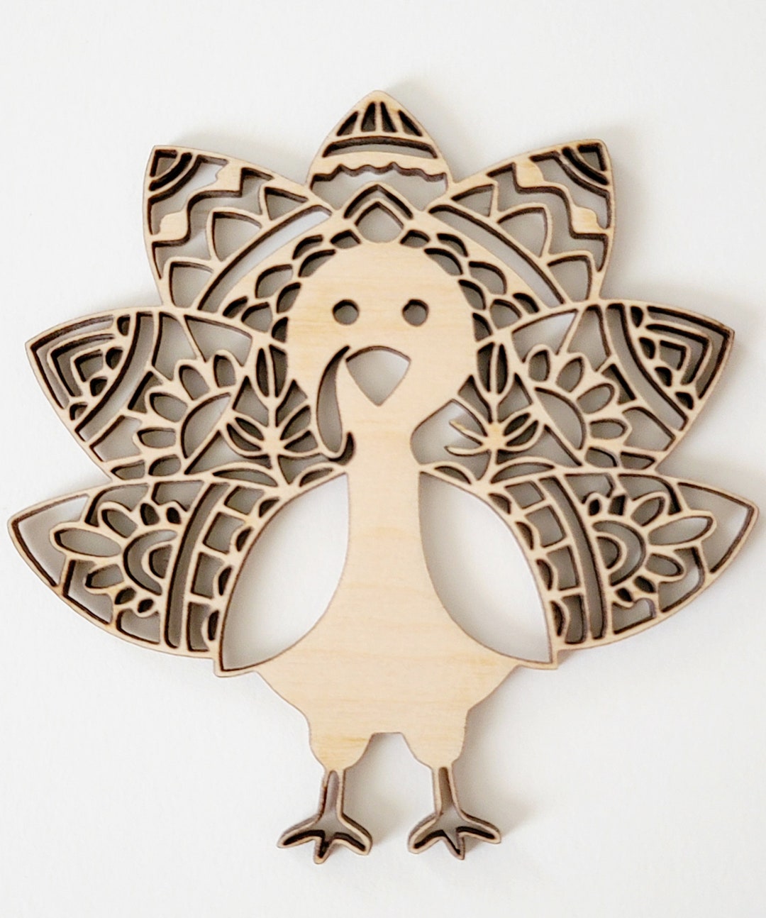 Set of 4 Wooden Turkey Cut Out Thanksgiving Fall Crafts Etsy